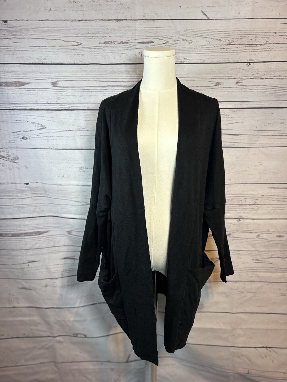 Black Pact Organic Cotton Cardigan S/M with Front Pockets